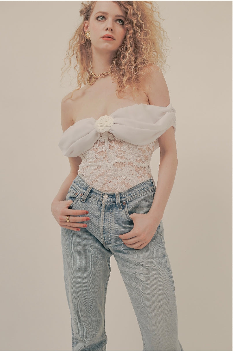 Carterier Get Laced White Ice Stirrup Jumpsuit