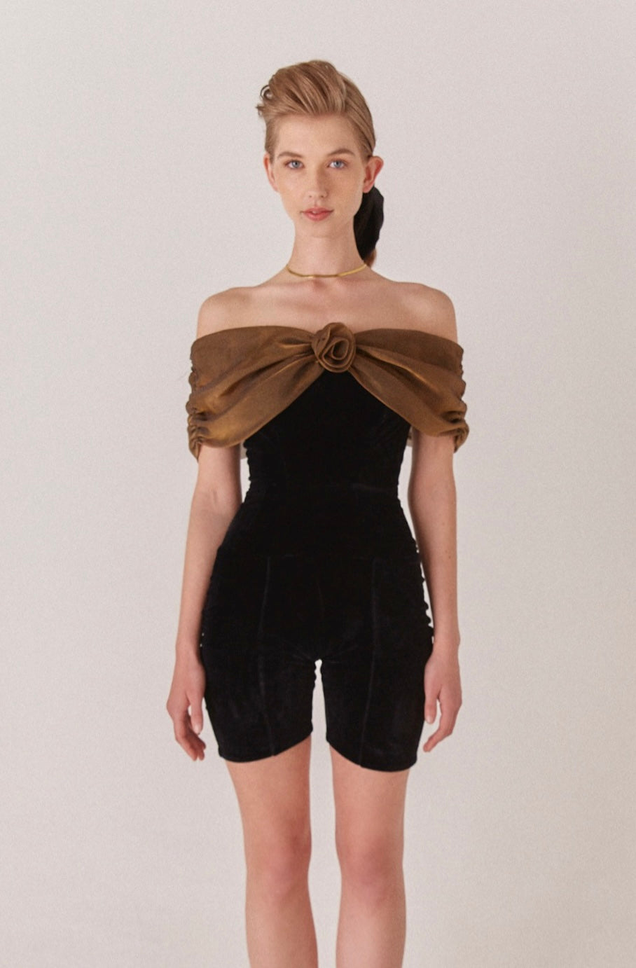 Carterier Black and Gold Signature Up-cycled Cocktail Romper