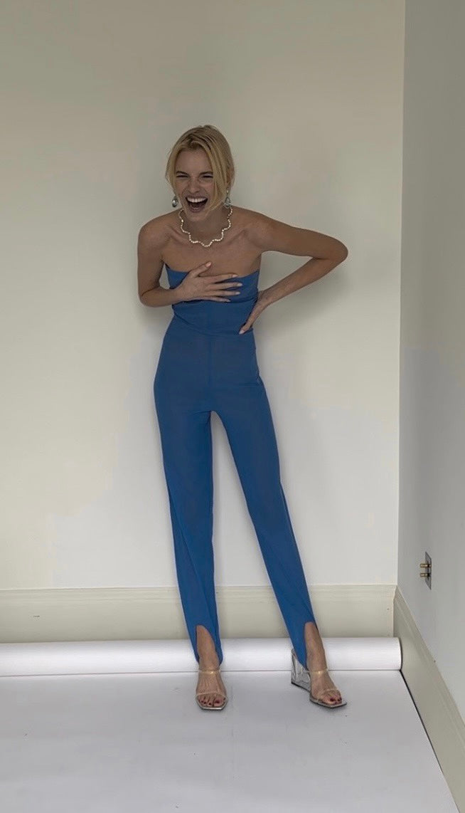 Silk Road Electric Blue multi-function Jumpsuit and detachable Foxsleeves