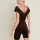 Carterier Umber Brown Signature Up-cycled Cocktail Romper