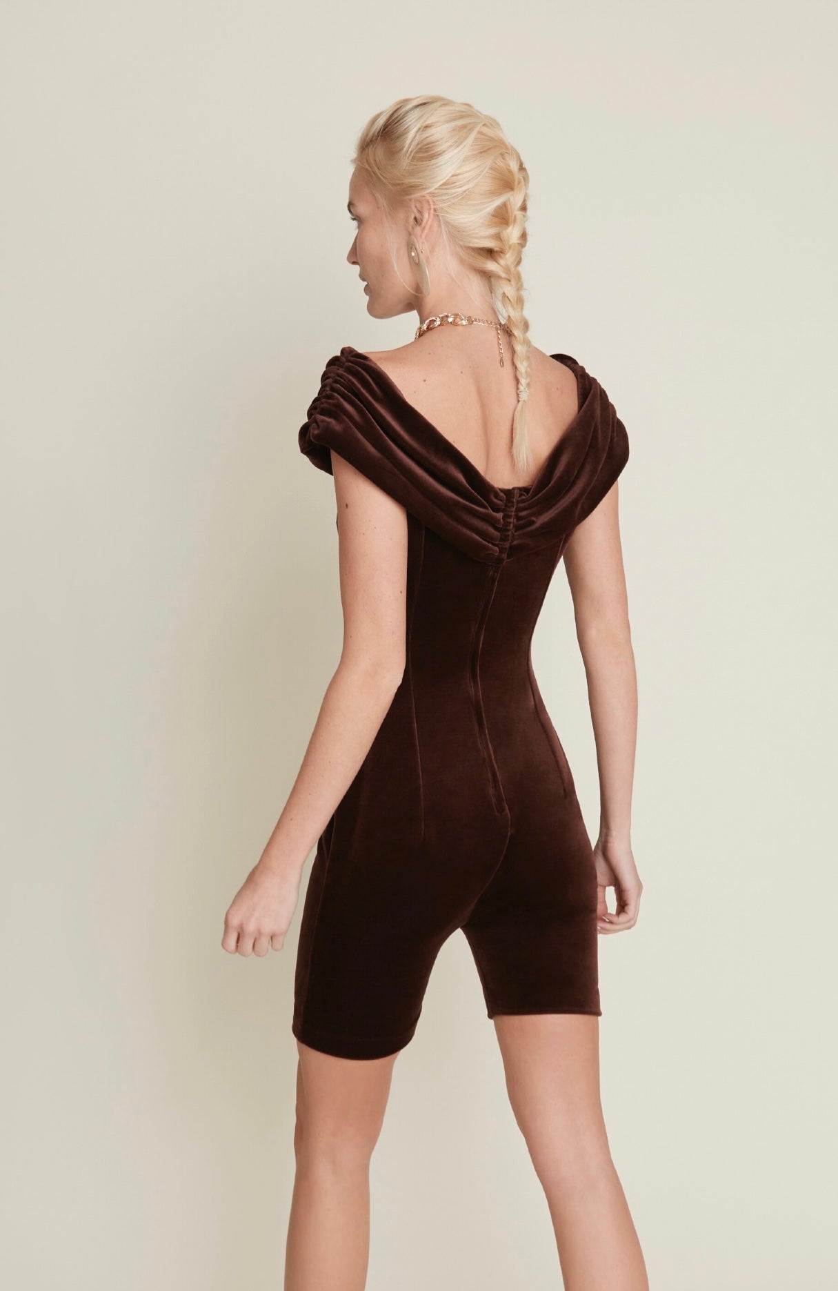 Carterier Umber Brown Signature Up-cycled Cocktail Romper