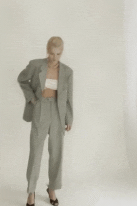 Carterier Vague Sage '90s Suit - Men's Suit Reworked for Women