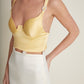 Carterier Champagne Yellow Diamanté Dream Makeshift Dress to Skirt & Top