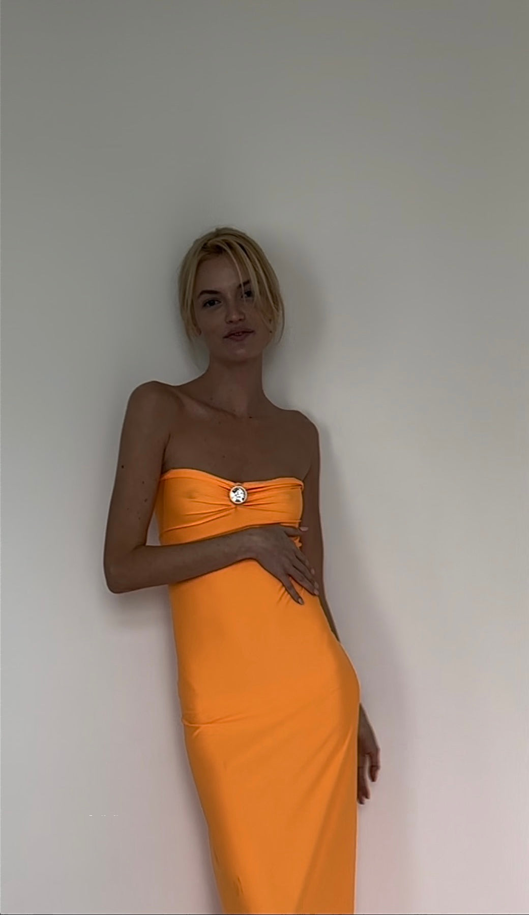 Carterier Capri Mermaid Mercy Slip Dress with Giant Swaroski Motif