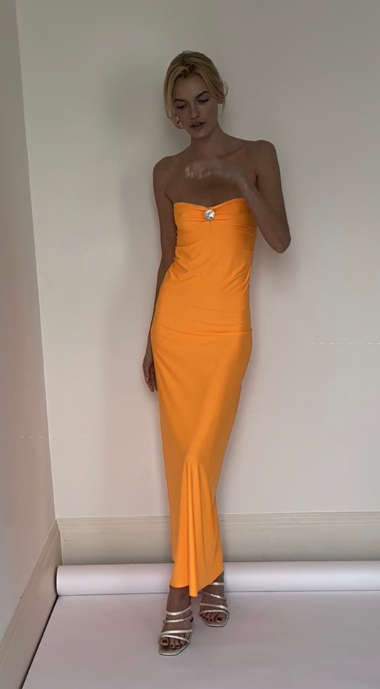 Carterier Capri Mermaid Mercy Slip Dress with Giant Swaroski Motif
