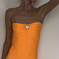 Carterier Capri Mermaid Mercy Slip Dress with Giant Swaroski Motif
