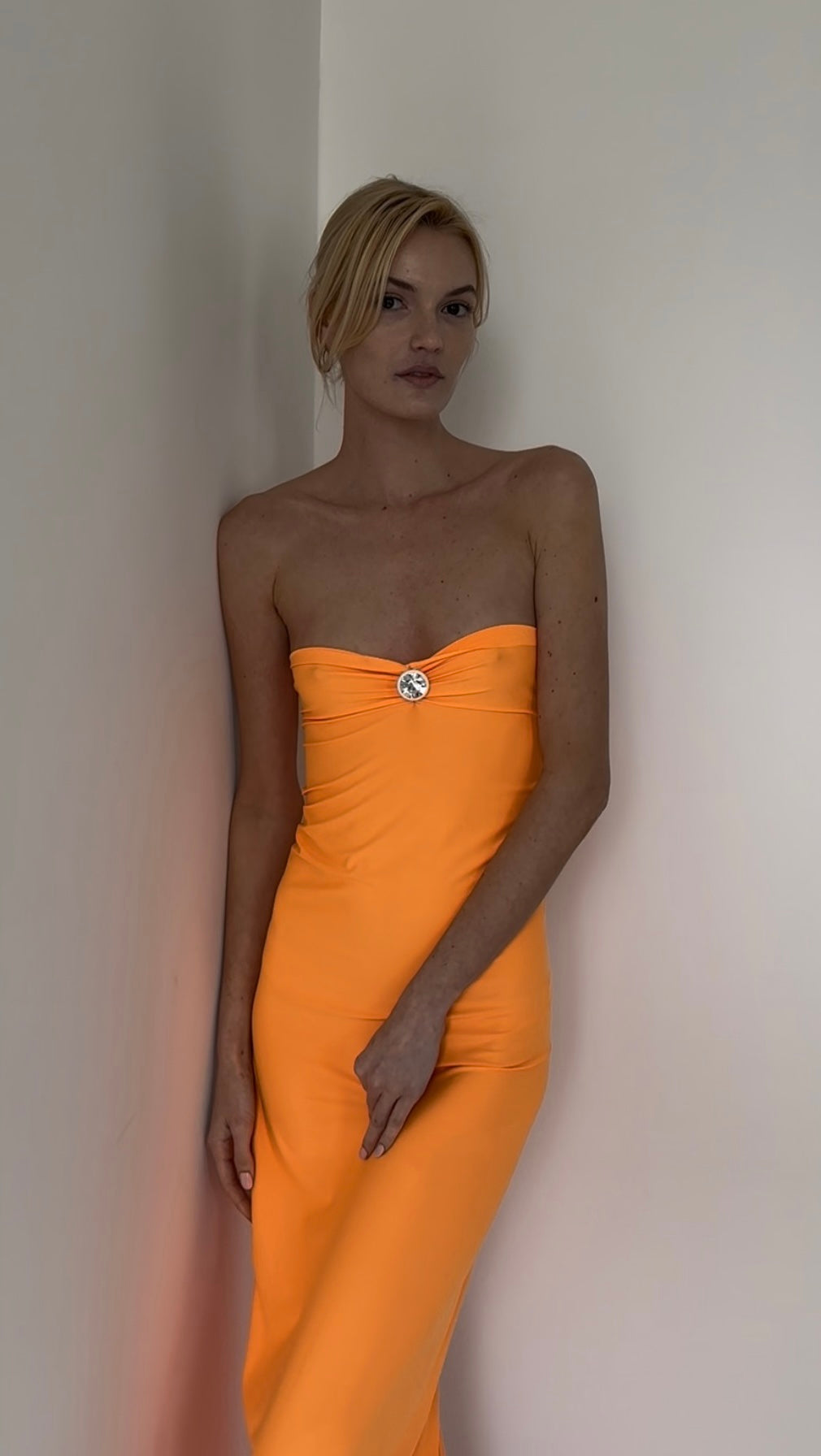 Carterier Capri Mermaid Mercy Slip Dress with Giant Swaroski Motif