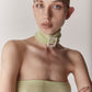 Carterier Sub-Lime Green Cashmere Crop Top and Choker Duo