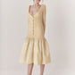 Carterier Cashmere and Wool Butter Cream Deconstructive Dress