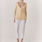 Carterier Cashmere and Wool Butter Cream Deconstructive Dress