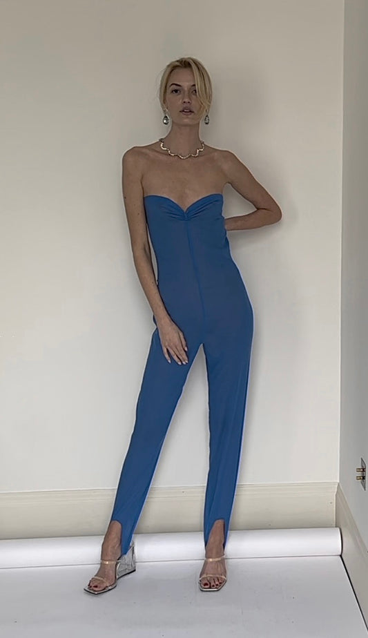 Silk Road Electric Blue multi-function Jumpsuit and detachable Foxsleeves