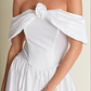 Carterier Pearl White Off-the-Shoulder Makeshift Dress to Top and Skirt